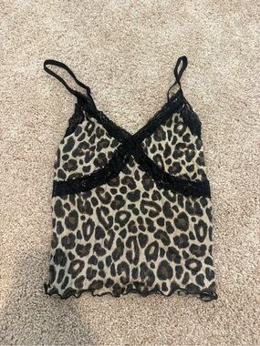 Urban outfitters leopard print lace tank top